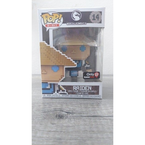 Funko Pop! 8-Bit Mortal Kombat X Raiden #14 Gamestop Exclusive With Protector - Picture 1 of 9